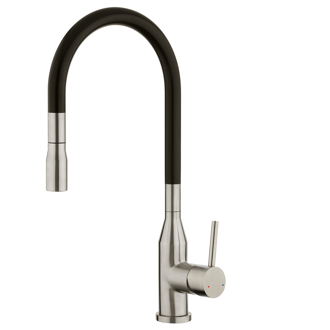 PUR012 FORENO PURITY Minimal Black Spout Pulldown Sink Mixer (PUR012)